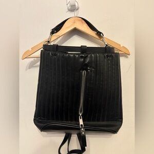 Zara Black Quilted Backpack